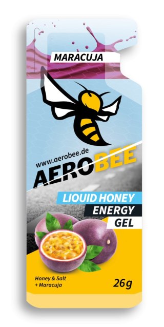Żel energetyczny miodowy płynny z marakują zdrowy naturalny AeroBee Liquid Maracuja 26g