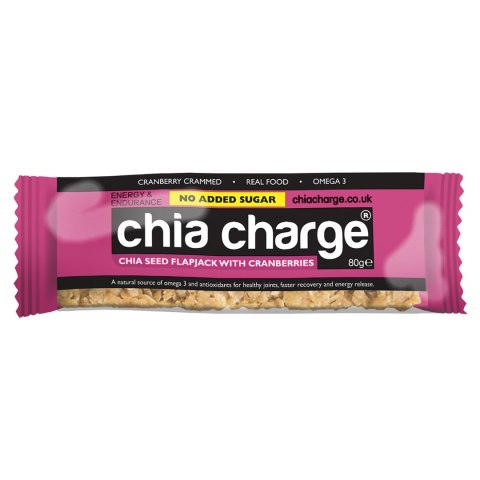 Baton energetyczny żurawinowy z nasionami chia zdrowy naturalny skuteczny Chia Charge Berry Flapjack 80g