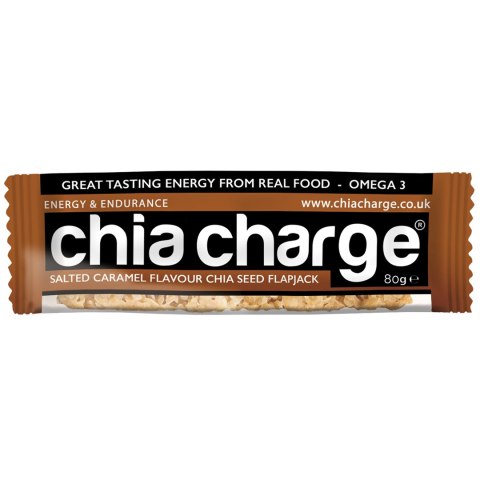 Baton energetyczny słony karmel z nasionami chia zdrowy naturalny skuteczny Chia Charge Salted Caramel Flapjack 80g