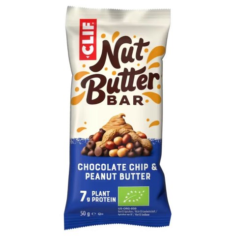 Baton energetyczny zdrowy naturalny skuteczny bio Clif Bar Nut Butter Filled Chocolate Chip Peanut Butter 50g