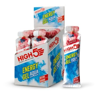 Żel energetyczny o smaku jagodowym płynny skuteczny smaczny efektywny High5 Energy Gel Aqua Berry 66g