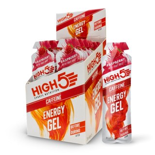 Żel energetyczny z kofeiną o smaku malinowym skuteczny smaczny dobry High5 Energy Gel Caffeine Raspberry 40g