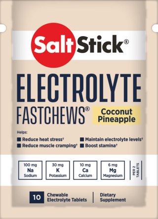 SaltStick Electrylote FastChews Coconut Pineapple saszetka 10 szt. pastylki do żucia z elektrolitami o smaku kokosowo-ananasowym