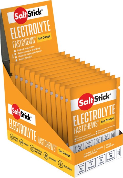 SaltStick Electrylote FastChews Tart Orange saszetka 10 szt. pastylki do żucia z elektrolitami o smaku pomarańczowym