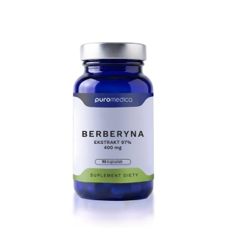 Berberyna HCl WSPIERA metabolizm wątrobę BEZ konserwantów laktozy barwników glutenu suplement diety Puromedica 60szt