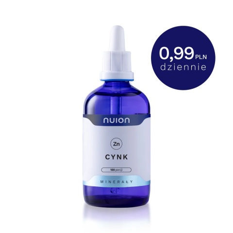 Cynk w płynie w kroplach cytrynian suplement diety zdrowe kości wysoki testosteron dobra odporność wegan NUION Puromedica 50ml