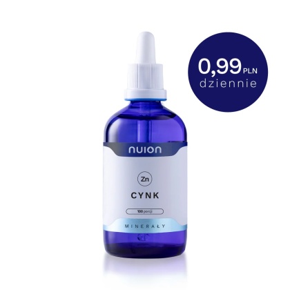 Cynk w płynie w kroplach cytrynian suplement diety zdrowe kości wysoki testosteron dobra odporność wegan NUION Puromedica 100ml