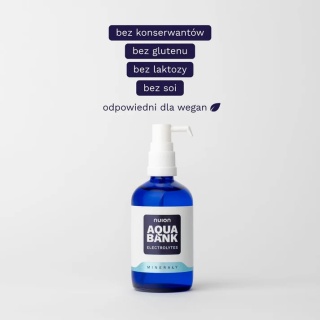 Elektrolity kompozycja magnezu potasu cynku selenu szybkie wchłanianie bez konserwantów wege Puromedica Aqua Bank NUION 100ml
