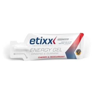 Żel energetyczny wiśnia czerwona porzeczka żeń-szeń guarana z kofeiną Etixx Energy Gel Ginseng Guarana Cherry Redcurrant 50g