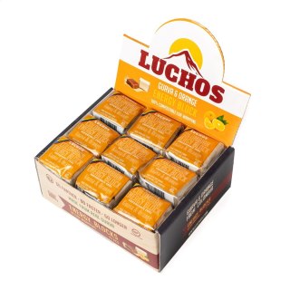 Energetyczna przekąska kostka węglowodanowa galaretka naturalna gujawa pomarańcza wegetariańska bezglutenowa Luchos Orange 40g