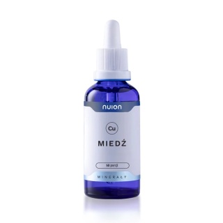 Miedź płyn krople MOCNE ścięgna kości naczynia krwionośne BEZ glutenu laktozy barwników konserwantów WEGE Puromedica Nuion 50ml