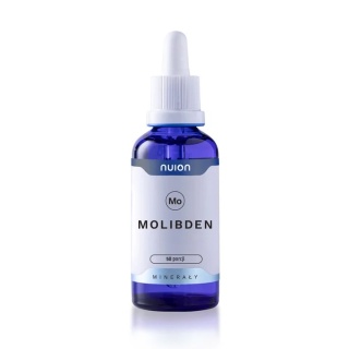 Molibden płyn krople detoksykacja odporność energia BEZ konserwantów barwników laktozy glutenu WEGE Puromedica NUION 50ml