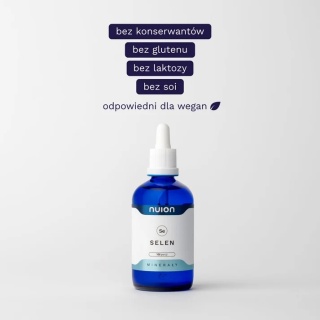 Selen w płynie kroplach mocna odporność tarczyca wege BEZ konserwantów laktozy barwników konserwantów Puromedica Nuion 100ml
