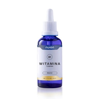 Witamina B1 Tiamina płyn krople ANTY stres nerwy WSPOMAGA serce krążenie BEZ konserwantów barwników WEGE Puromedica NUION 50ml