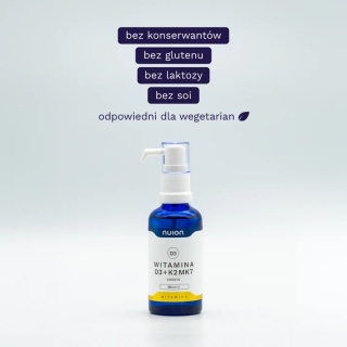 Witamina D3K2MK7 płyn krople ZDROWE kości mięśnie odporność BEZ konserwantów barwników WEGE Puromedica 4000 IU NUION