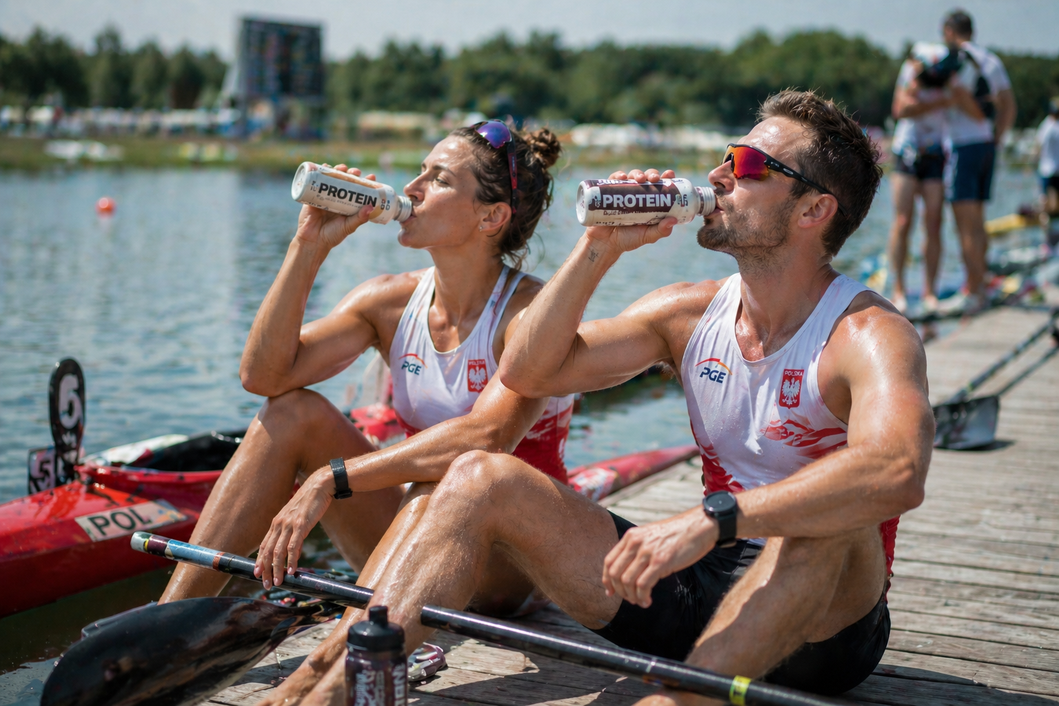 napoje białkowe dla kajakarzy sportów wodnych wioślarzy